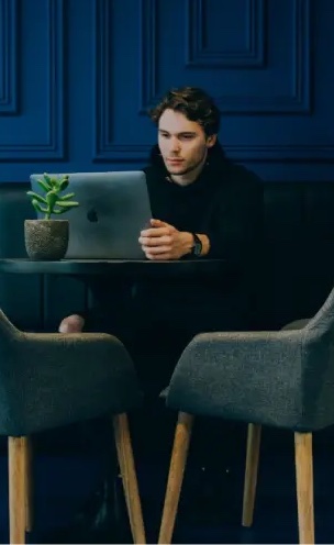 Man working on laptop