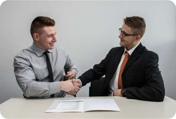 Two people shaking hands