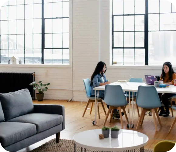 Two people in an office