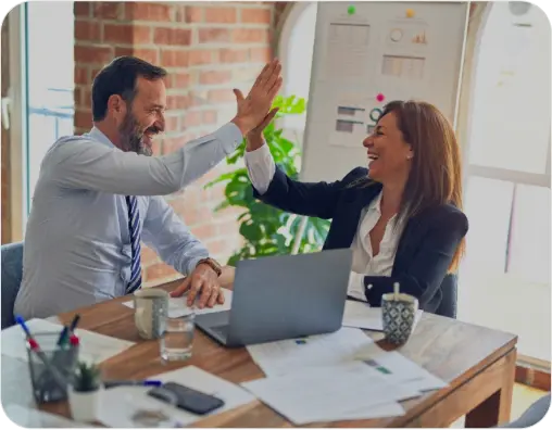 Two people in an office